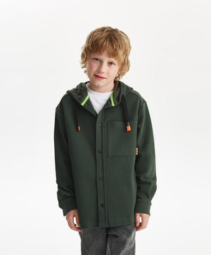 Gulliver Khaki Knitted Shirt with hood for Boys Junior-Viaduct