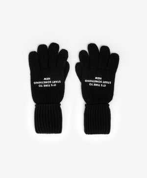 Gulliver Black Knitted Gloves with Touchscreen Tips for Boys