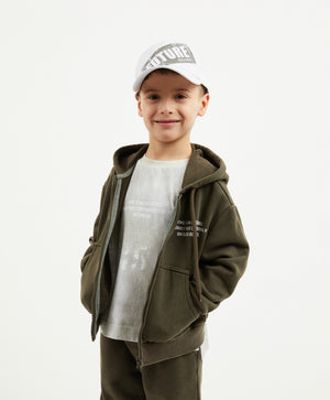 Gulliver Khaki Zip-Up Hoodies for Boy Mini-Expedition