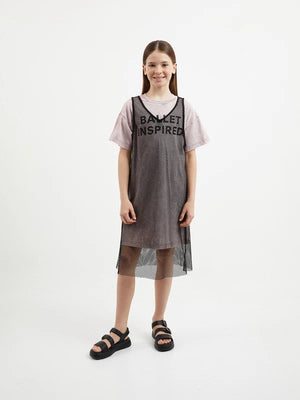 Gulliver Multicolor Short Sleeve Double-Layer Dress for Girl Junior-Ballet