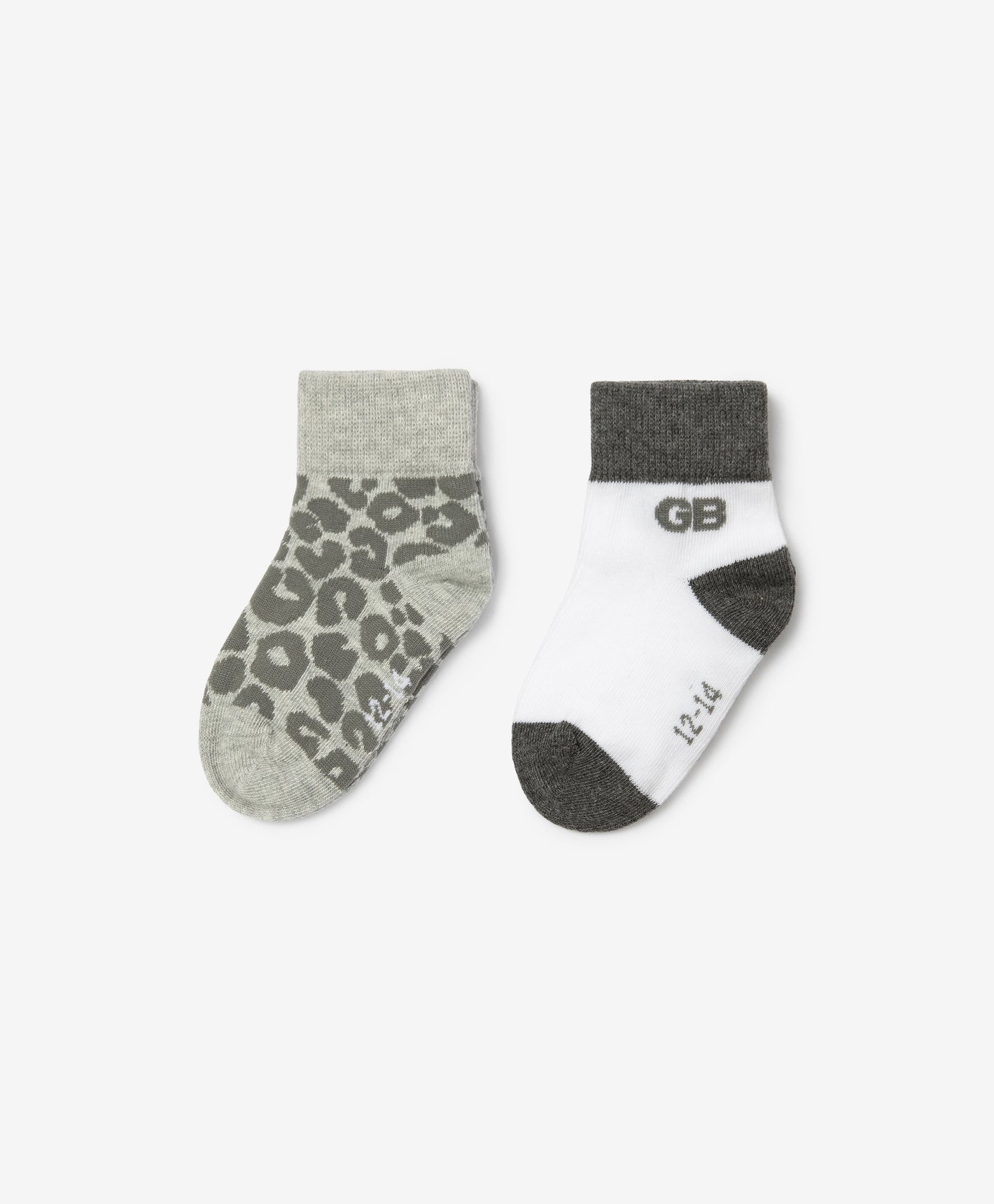 Gulliver Socks, set of 2 pairs Gray for Boys-Snow Leopard