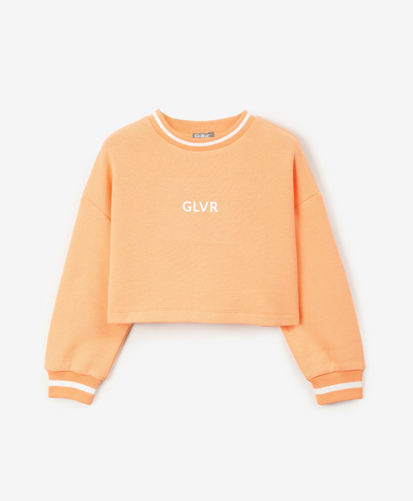 Gulliver Cropped Sweatshirt in Pique Orange for Girl Mini-Court