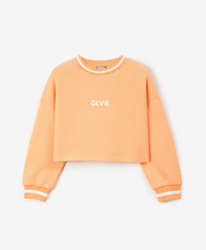 Gulliver Cropped Sweatshirt in Pique Orange for Girl Mini-Court