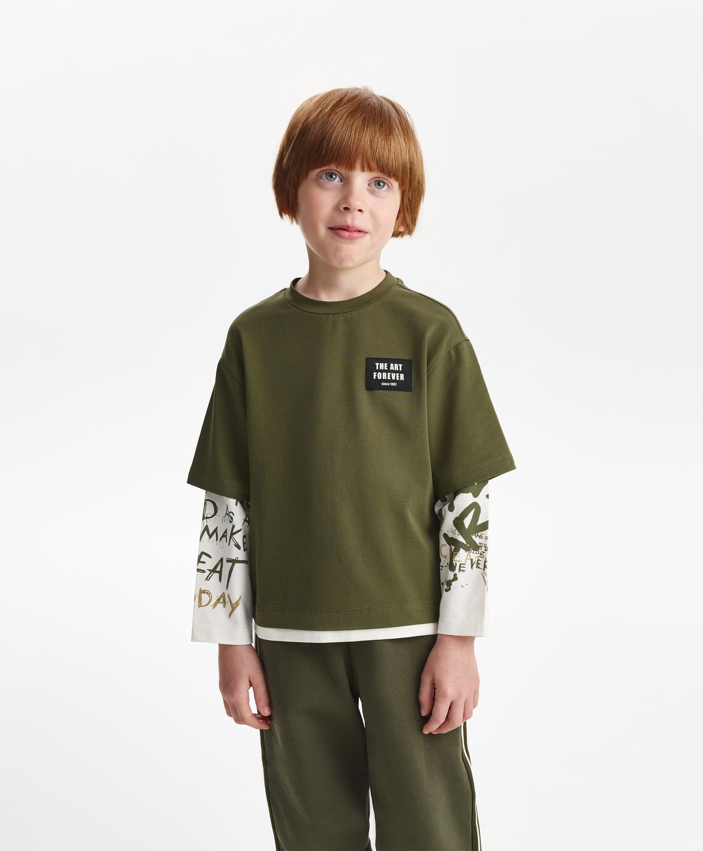 Gulliver Long sleeve t-shirt Khaki for Boys Mini - Layout