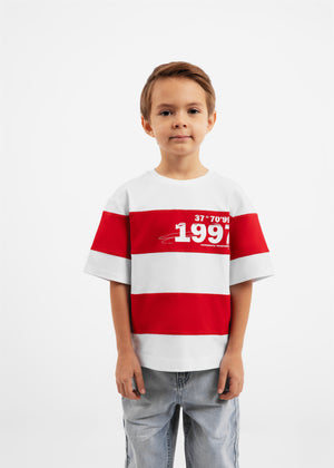 Gulliver White,Red Short Sleeve T-shirt for Boy Mini-Lighthouse
