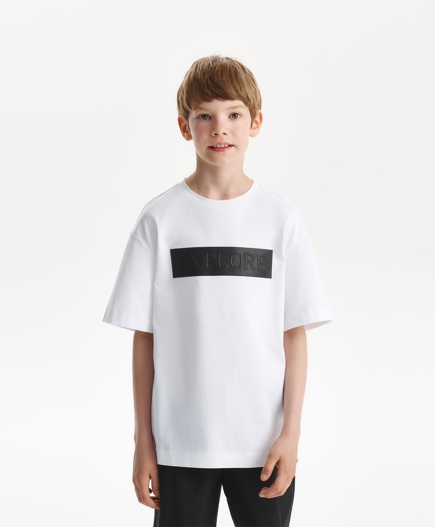 Gulliver Boys White Mercerized Cotton Short-Sleeve T-Shirt -Rose Quartz
