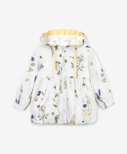 Gulliver White Windbreaker for Girl Baby-Buttercups
