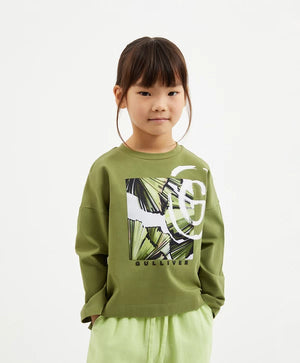 Gullliver Loose-Fit Long Sleeve T-shirt Green for Girl Mini-Ecuador