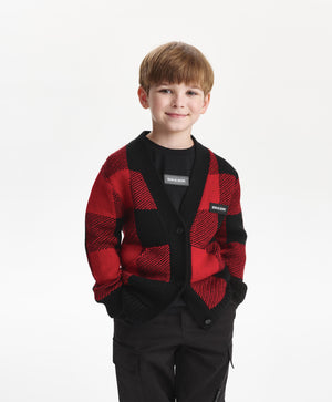 Gulliver Cardigan Red for Boys Mini - Tartan
