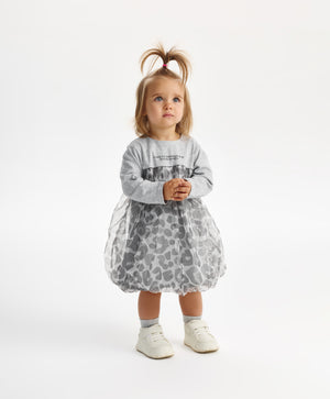 Gulliver Dress Gray for Girls Baby-Snow Leopard