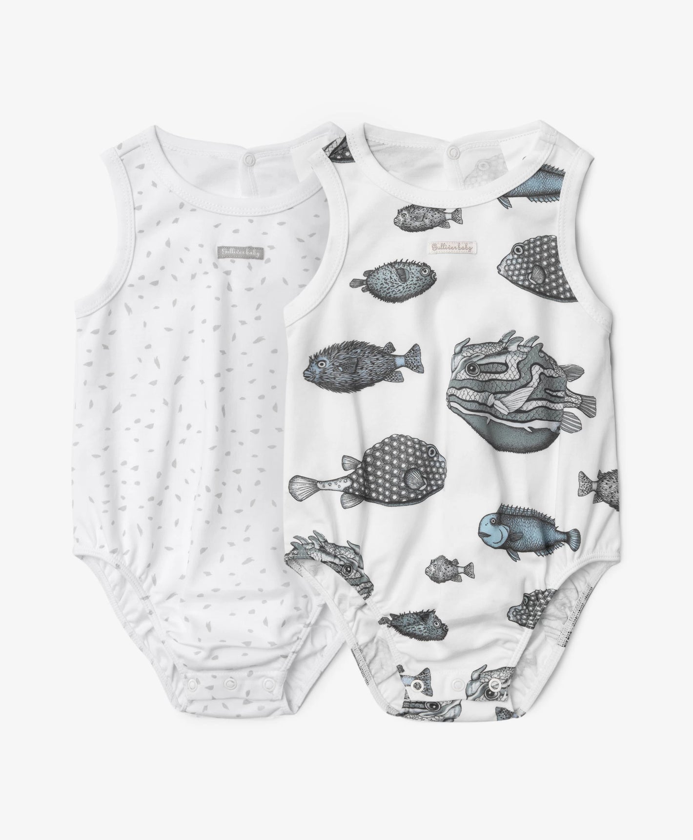 Gulliver Set of 2 sleeveless bodysuits for boys, multicolor