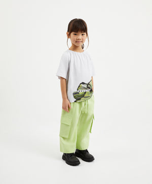 Gulliver Light Green Linen Cargo Pants for Girl Mini-Ecuador