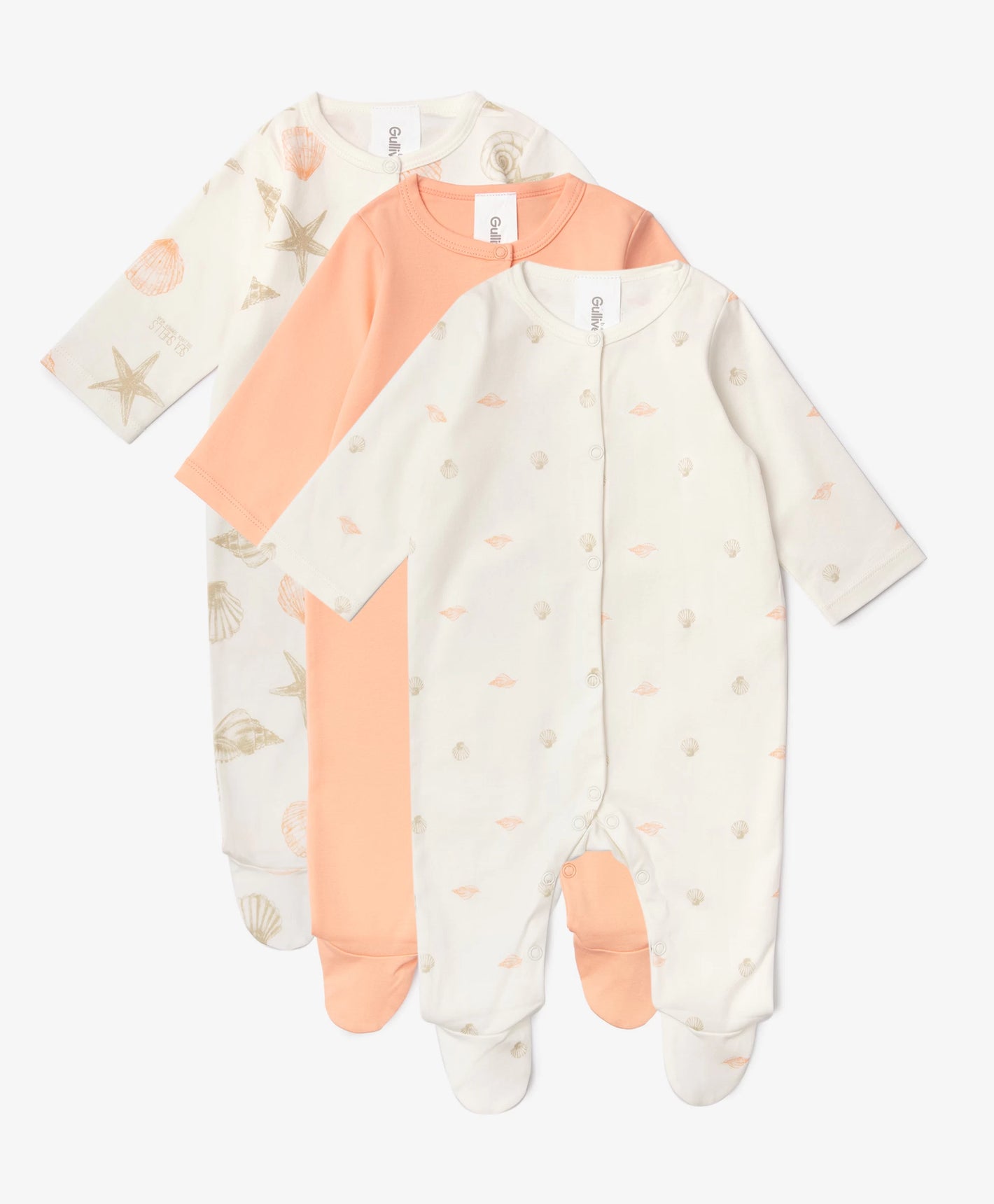 Gulliver Set of 3 footed sleepsuits for girls, multicolor