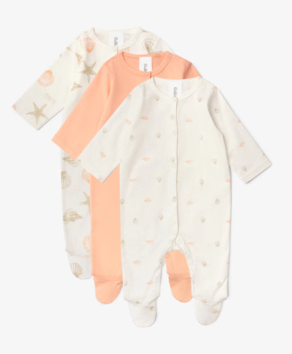 Gulliver Set of 3 footed sleepsuits for girls, multicolor