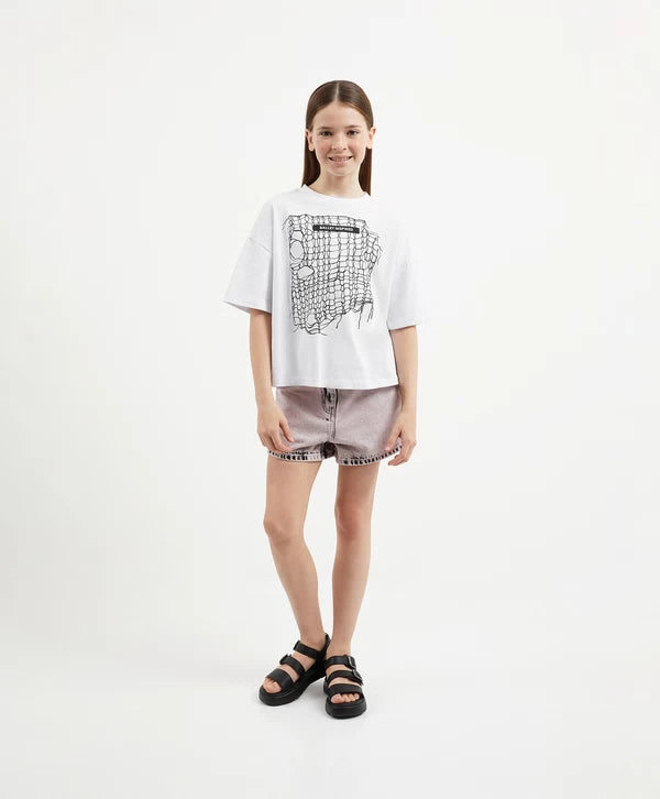 Gulliver Pink High Waist Mini Denim Shorts with Contrast Wash for Girl Junior-Ballet