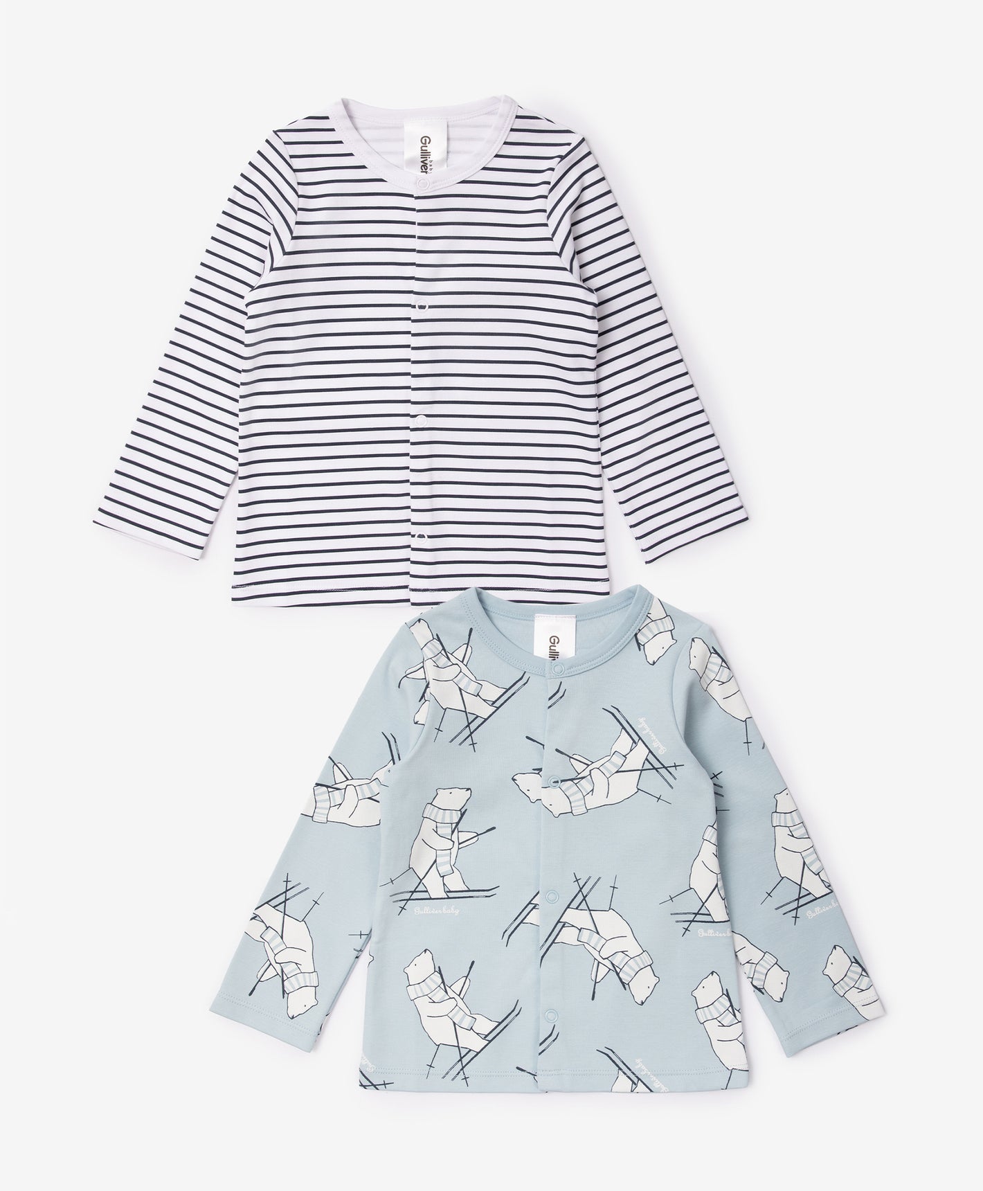 Gulliver Newborn t-shirt, set of 2 psc Multicolored for Boys-North Pole