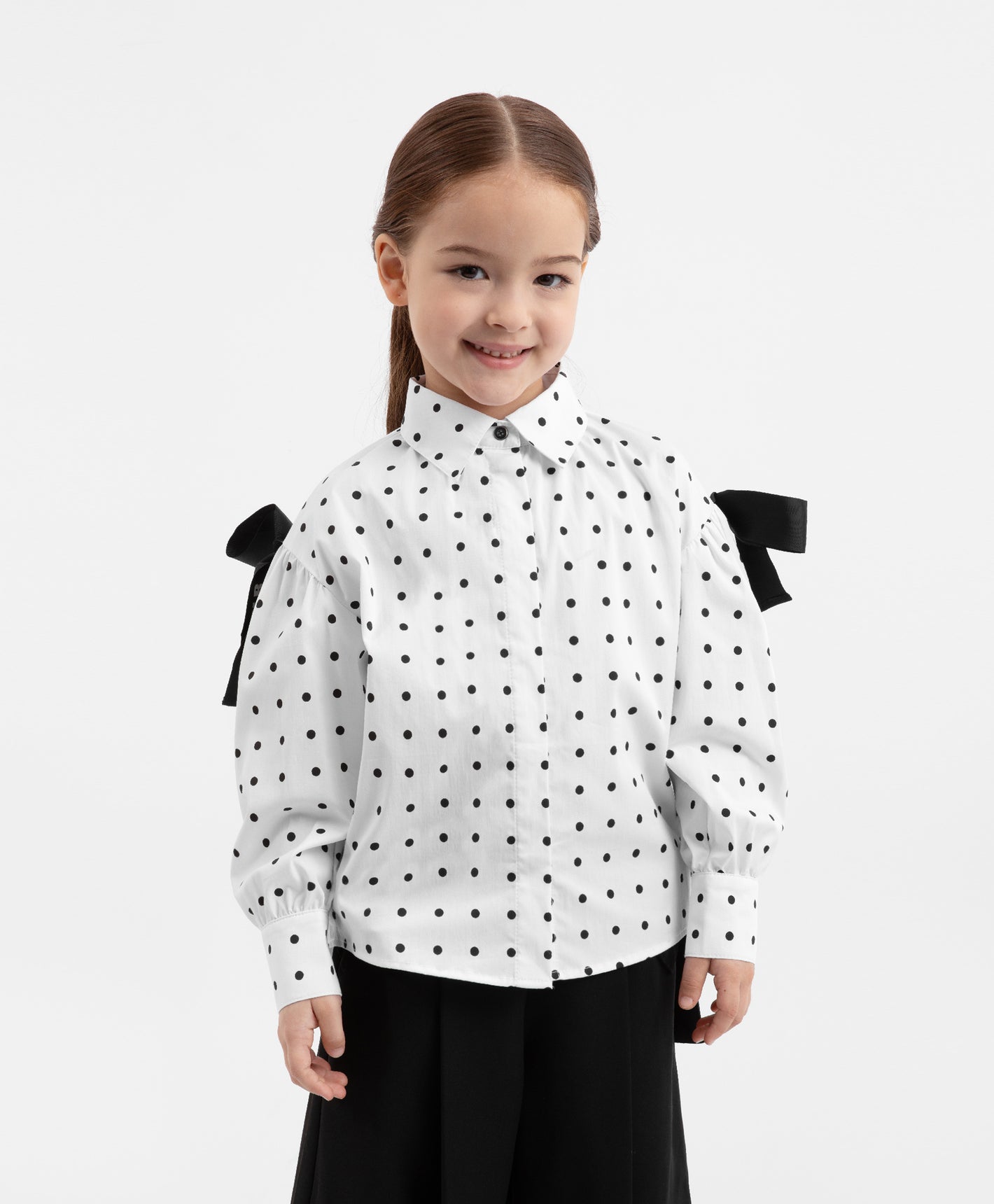 Gulliver White Long Sleeve Blouse for Girls - Mini
