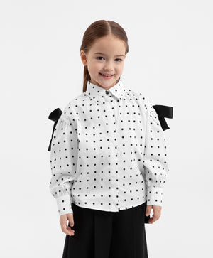 Gulliver White Long Sleeve Blouse for Girls - Mini