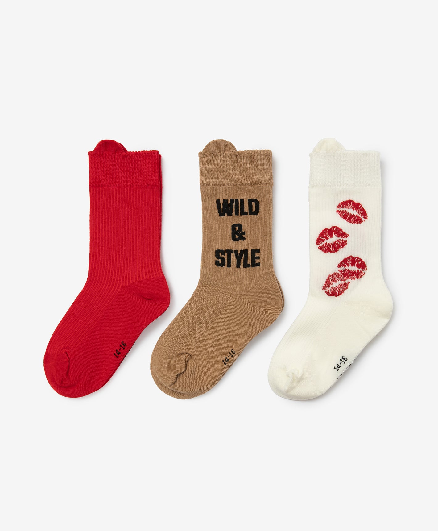 Gulliver Socks, set of 3 pairs Milky color, beige, red for Girls Base - Irbis