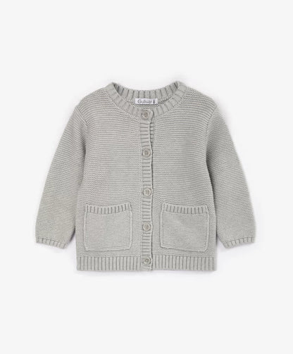 Gulliver Knitted Gray Cardigan for Baby Girls
