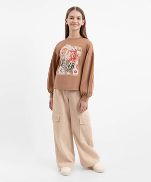 Gulliver Beige Corduroy Cargo Pants for Girls
