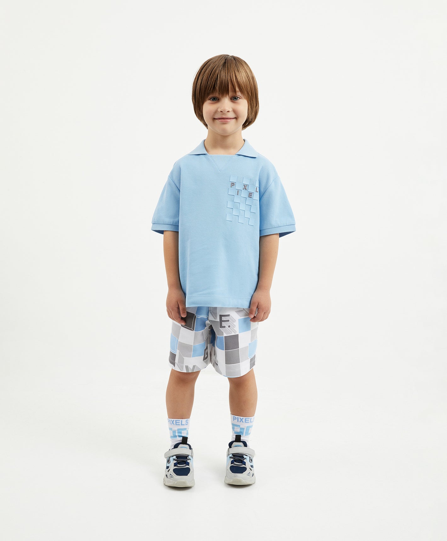 Gulliver Multicolor French Terry Shorts with Elastic Waist for Boy Mini-Pixels
