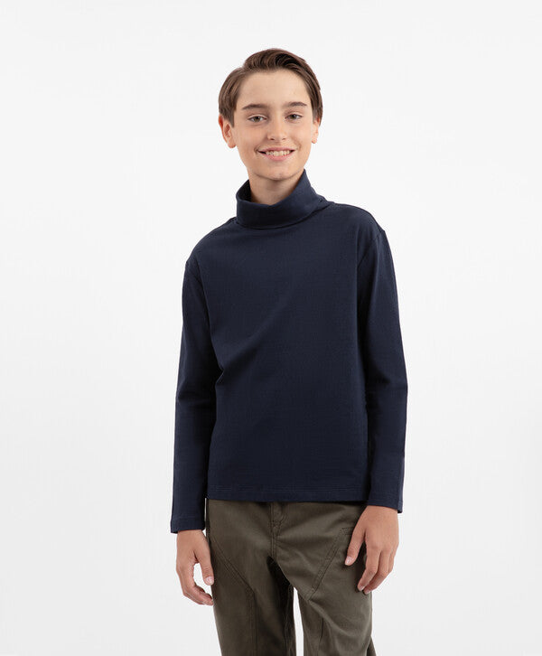 Gulliver Navy Blue Cotton Turtleneck for Boys
