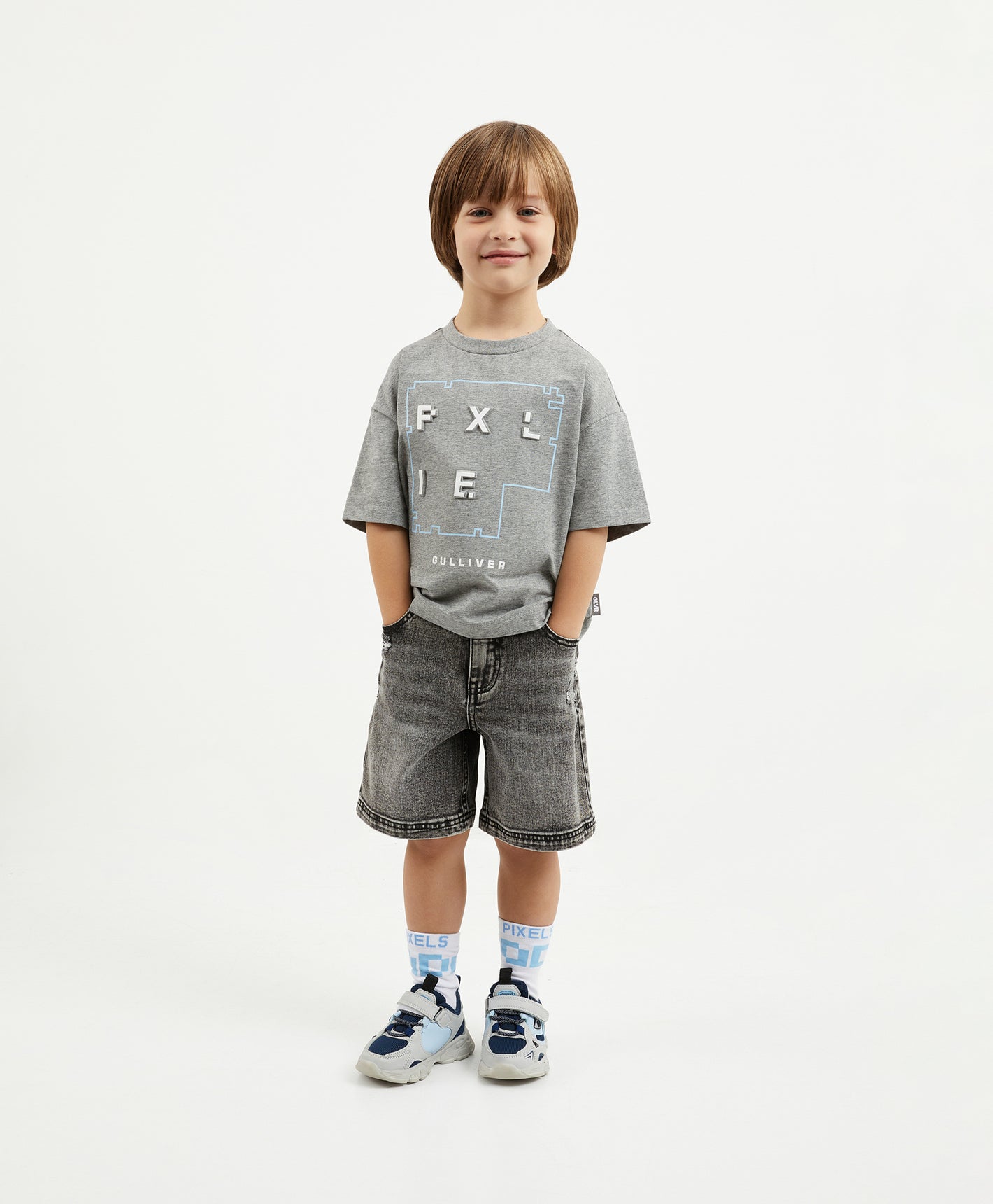 Gulliver Gray Denim Shorts for Boy Mini-Pixels