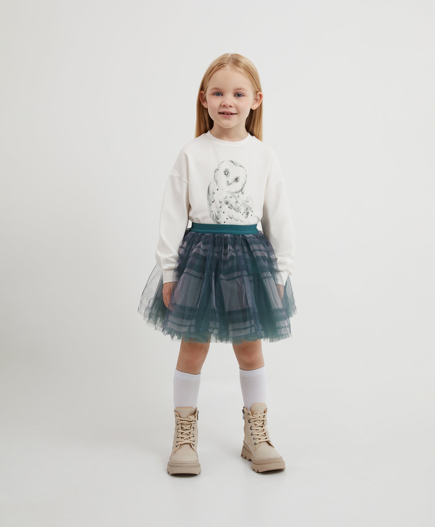 Gulliver Skirt Milky color, sea wave color for Girls Mini - Polar Owl