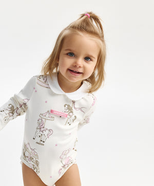 Gulliver Bodysuit Milky color for Girls Baby-Carousel