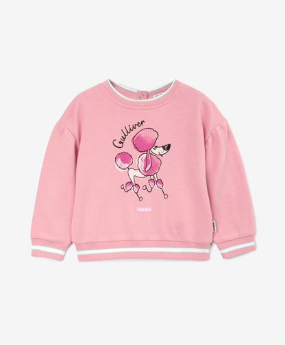 Gulliver Pink Cotton Sweatshirt for Baby Girls