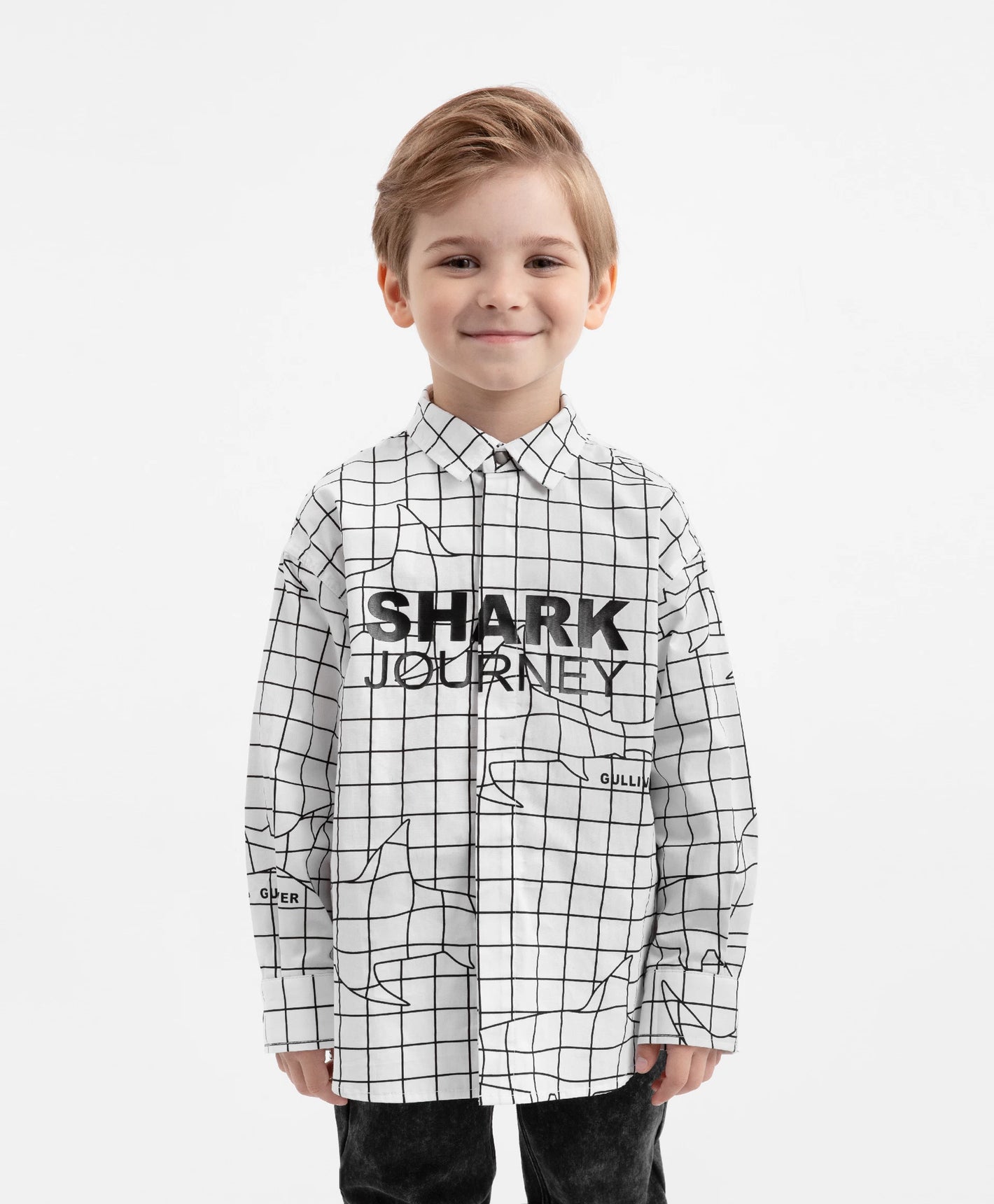 Gulliver White Long Sleeve Shirt for Boys - Mini