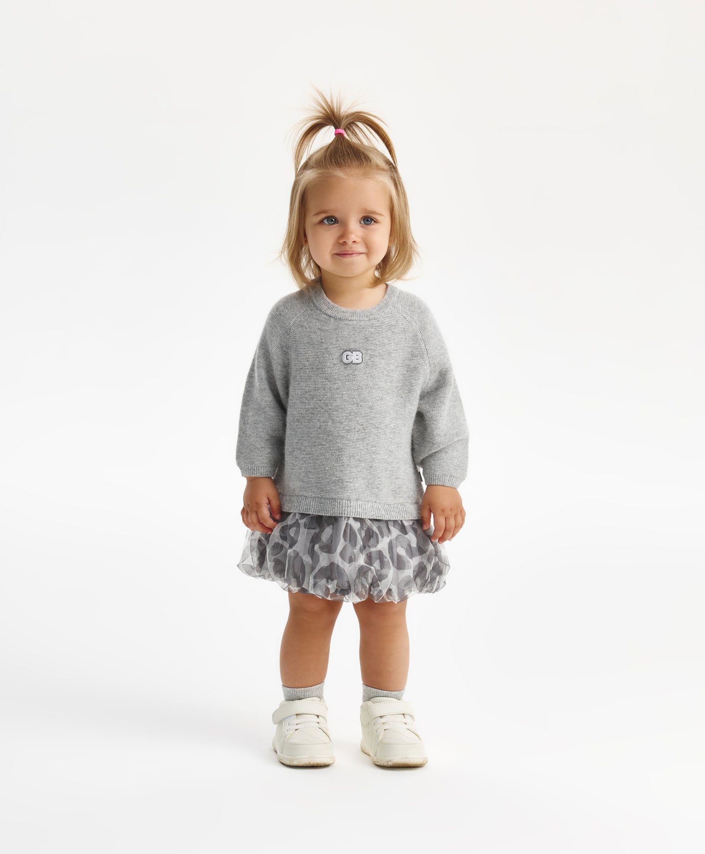 Gulliver Dress Gray for Girls Baby-Snow Leopard