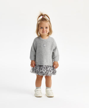Gulliver Dress Gray for Girls Baby-Snow Leopard