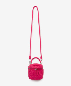 Gulliver Quilted Barrel Bag in Faux Leather Pink for Girl Mini-Smoothie