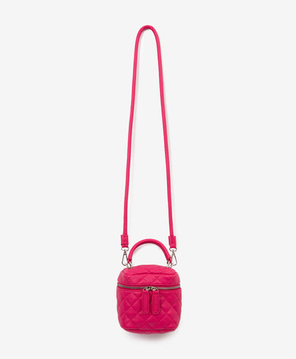 Gulliver Quilted Barrel Bag in Faux Leather Pink for Girl Mini-Smoothie