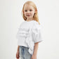 Gulliver Cropped Oversized T-Shirt with Asymmetric Decor for Girl Mini-Smoothie
