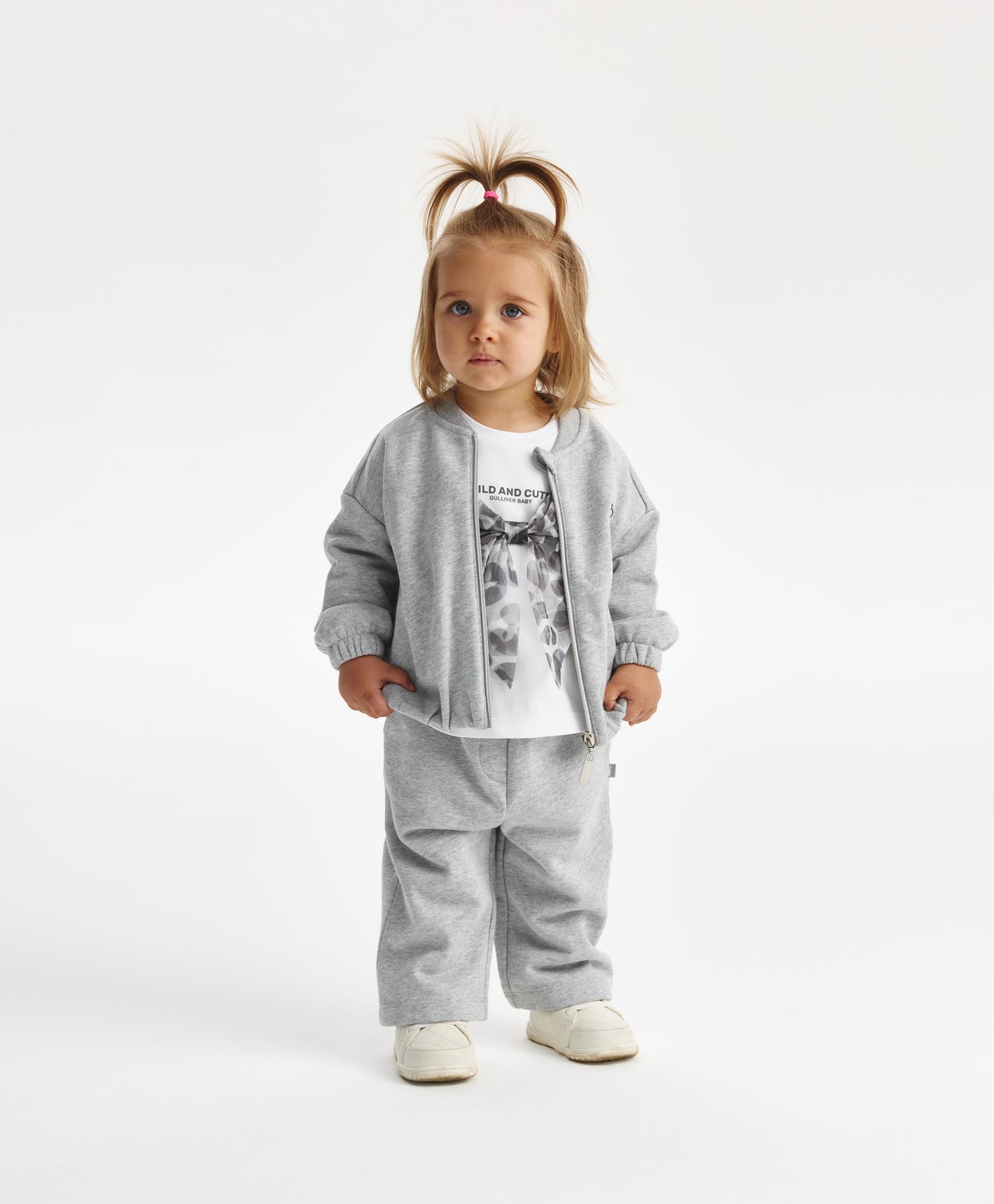 Gulliver Trousers Gray for Girls Baby - Snow Leopard