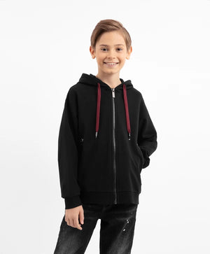 Gulliver Black Zip-Up Sweatshirt for Boys