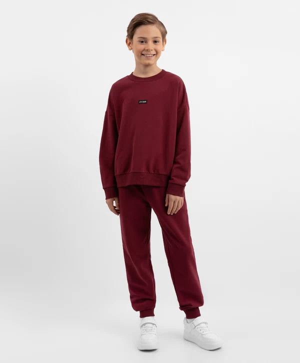 Gulliver Burgundy Knit Joggers for Boys