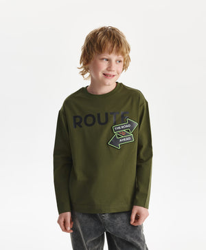 Gulliver Long sleeve t-shirt Khaki for Boys Junior-Viaduct