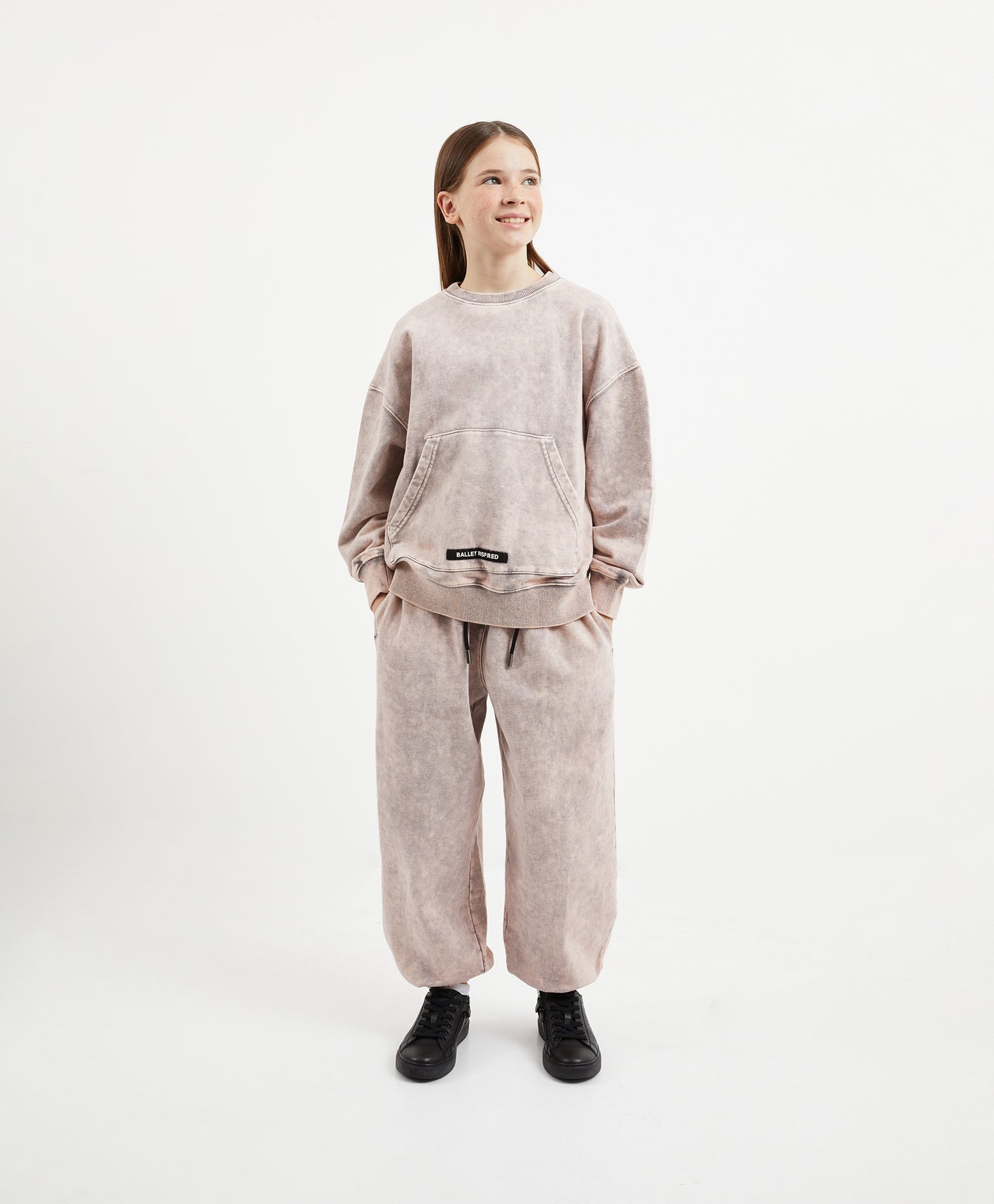Gulliver Pink Jogger Pants in Washed Fleece for Girl Junior-Ballet