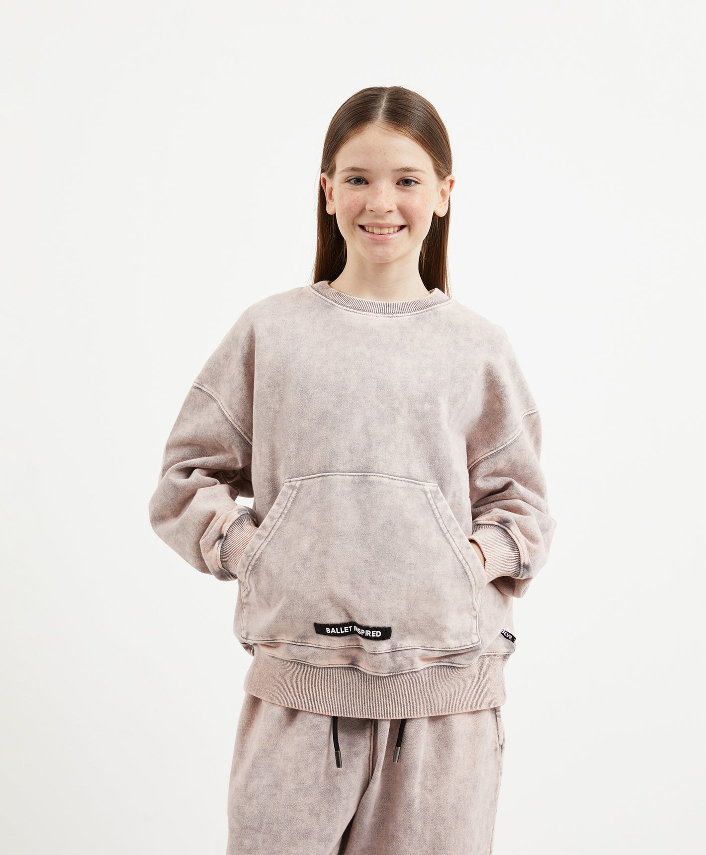 Gulliver Pink Oversized Vintage Wash Sweatshirt for Girl Junior-Ballet