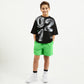 Gulliver Light Green Cotton Fleece Shorts for Boy Junior-Matrix