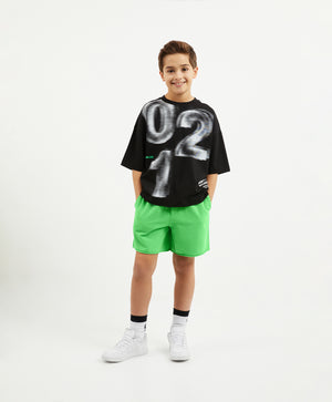 Gulliver Light Green Cotton Fleece Shorts for Boy Junior-Matrix