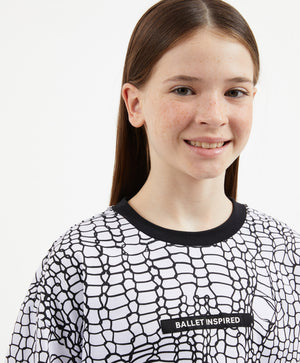 GulliverWhite Oversized Short Sleeve T Shirt for Girl Junior-Ballet