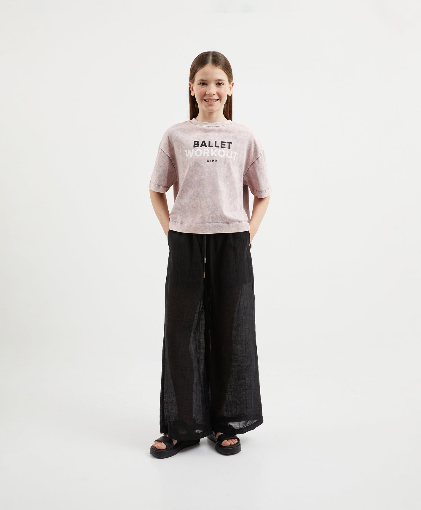 Gulliver Black Semi-Transparent Palazzo Pants for Girl Junior-Ballet