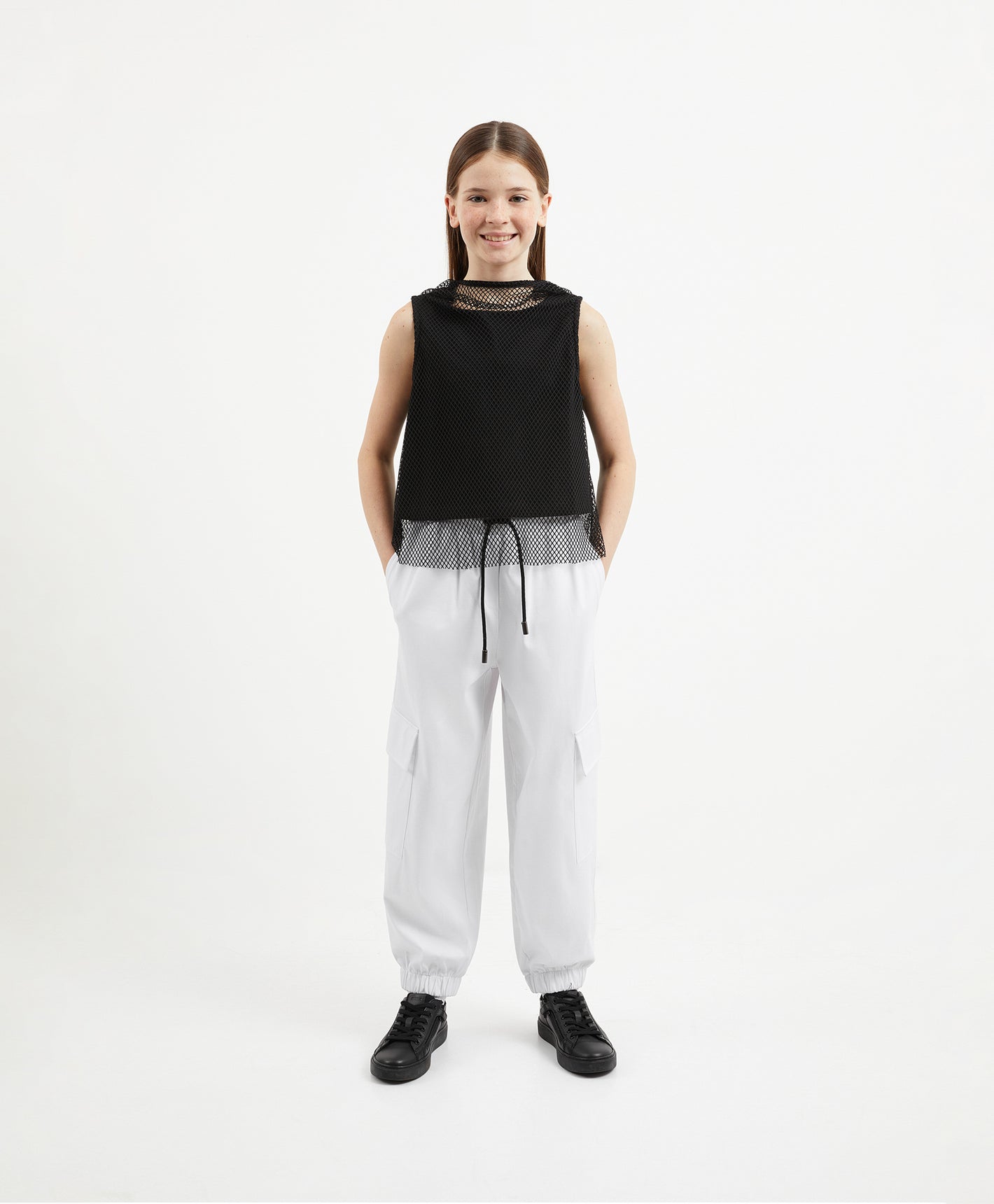 Gulliver White Jogger Pants with Elastic Waist for Girl Junior-Ballet