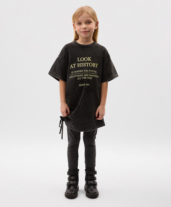 Gulliver Gray Short Sleeve Dress for Girls - Mini
