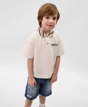 Gulliver White Short Sleeve Polo for Boys - Mini